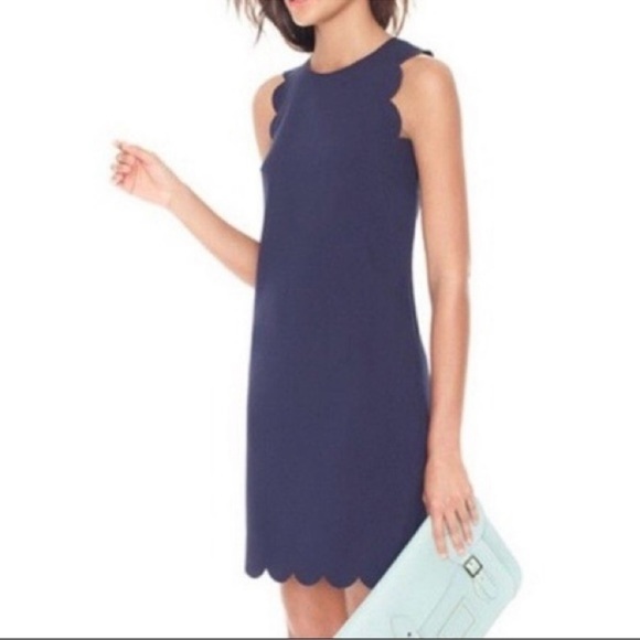 J. Crew Dresses & Skirts - 💙💙 LIKE NEW- J.Crew Blue Scalloped Edge shift Dress SZ 2💙💙